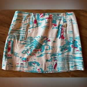 Lilly Pulitzer Lighthouse Print Blue Mini Skirt